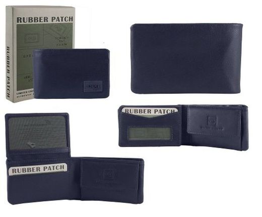Carteira de Couro Borracha 47 Azul Marinho 6x10