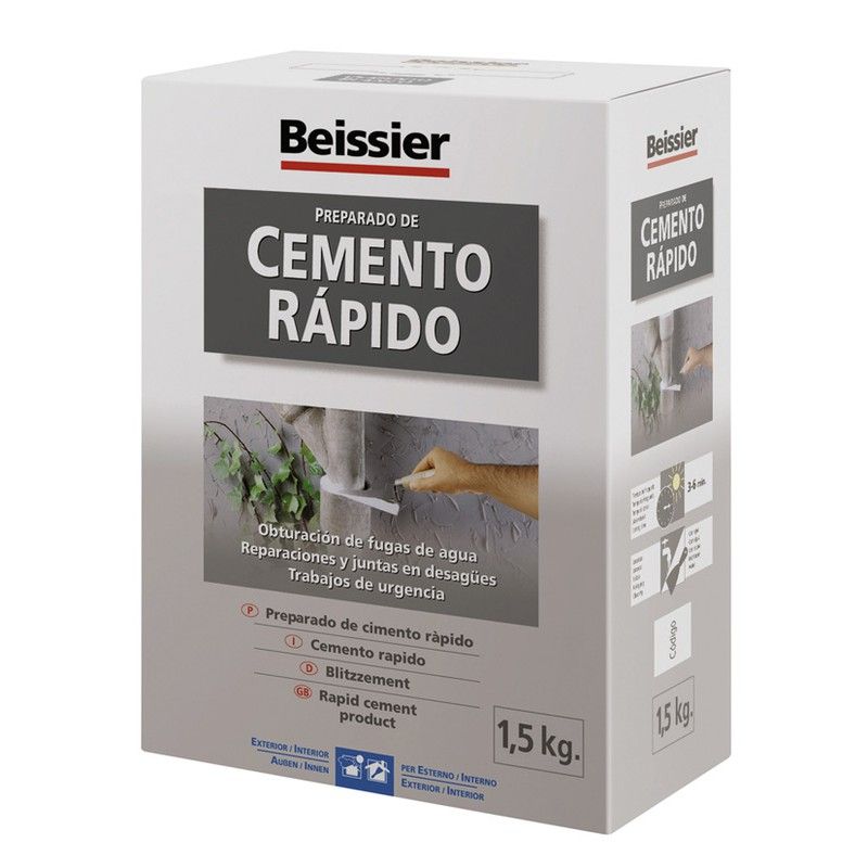 Cemento rápido BEISSIER. Cemento Rapido Color Gris 1,5 Kg