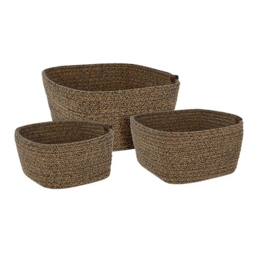 Panier Carré en Corde de Coton 3 Unités.