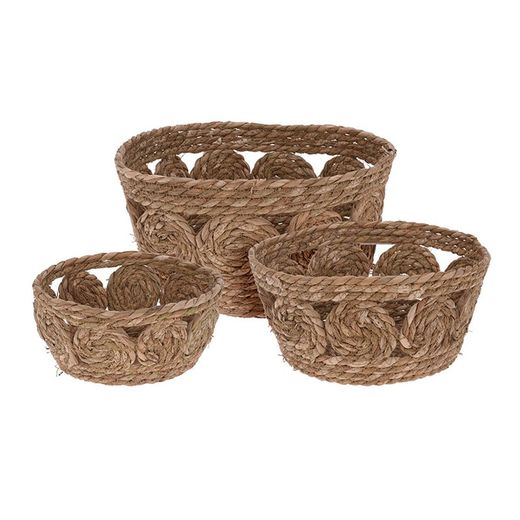 Cistella Vímet Decorada 3 Unitats