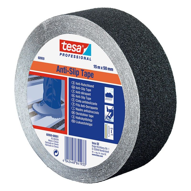 Cinta adhesiva antideslizante TESA 55587/ 60950 Cinta Antideslizante 50Mm-15M Negra