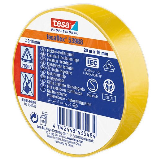 Cinta aislante TESA Tesaflex Cinta Ais.Tesaflex 19X20M.Ng.Tesa Amar.