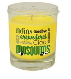 Mensagem de vidro de mosquitos de citronela 'Adeus'