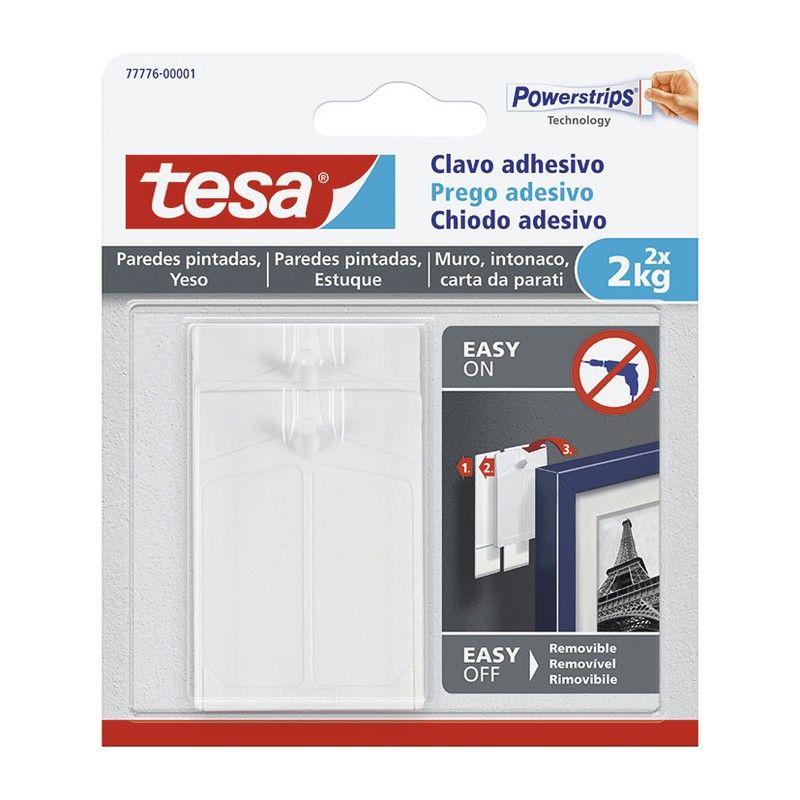 Clavo cuelgacuadros TESA TAPE Smart Mounting. Clavo Adhes.Hasta 2 Kg.Sup.Delicadas