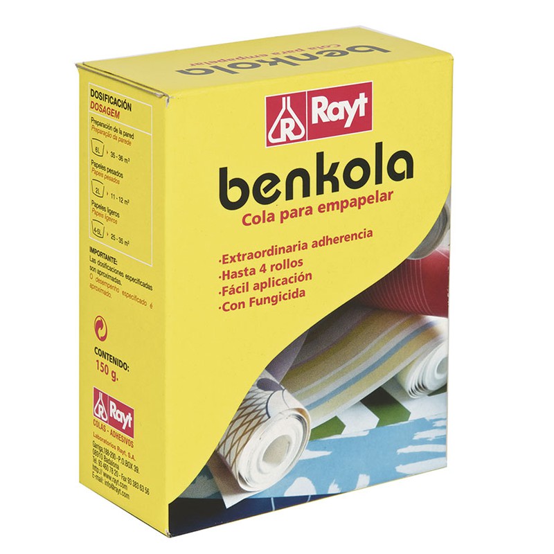 Cola papel pintado Benkola. Cola Celulósica En Polvo. 150 Gr — Ferretería  Roure Juni
