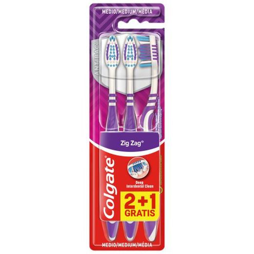 Pincel Médio Zig Zag Colgate (2+1)