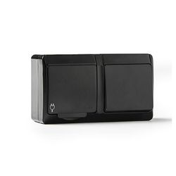 Base Etanche Switch+Tt 16A-250V Noir