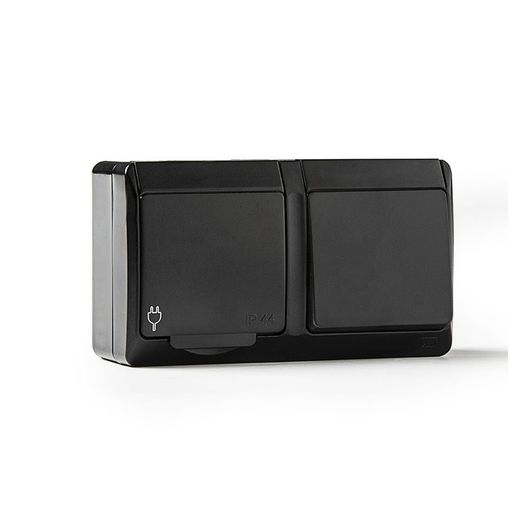 Base Etanche Switch+Tt 16A-250V Noir