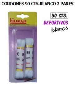 Cordon Plat 90cm Blanc 2 Paires R-12004