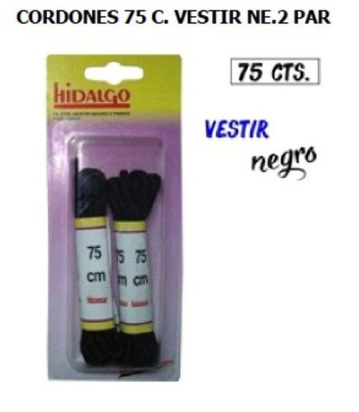 Cordon Rond 60Cm 2Paires Noir R-12017