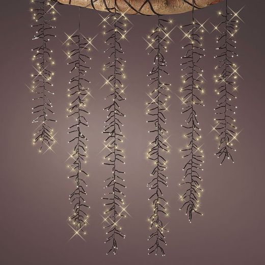 Rideau LED cascade cluster 8 fonctions. 2m.