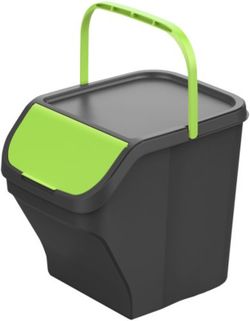 Poubelle de recyclage empilable, 25 L, verte