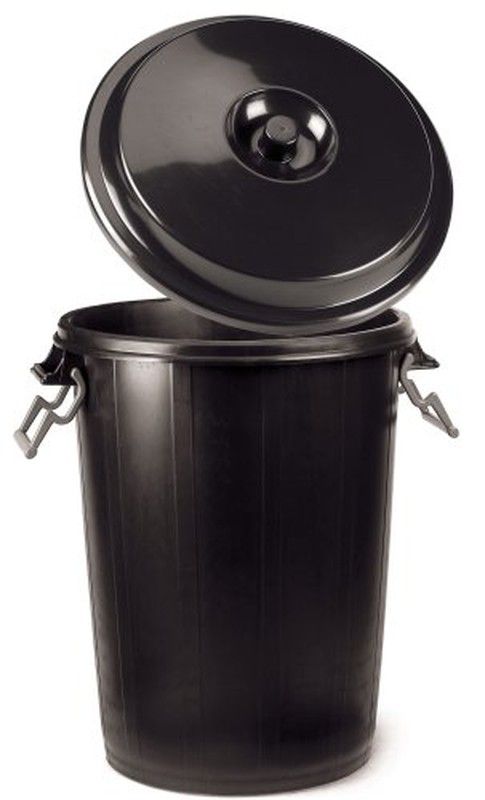 Balde Industrial 100 Lt Preto com Tampa