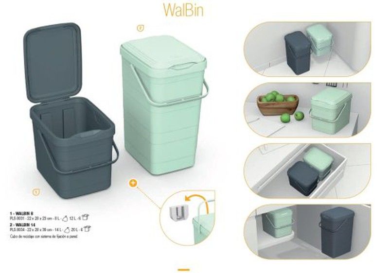 Cubo Walbin 14 Lt. Gris Tempera 8034/192