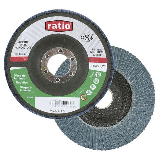 Disco abrasivo láminas RATIO. Disco Lamina Zirconio Z60/125 Ratio