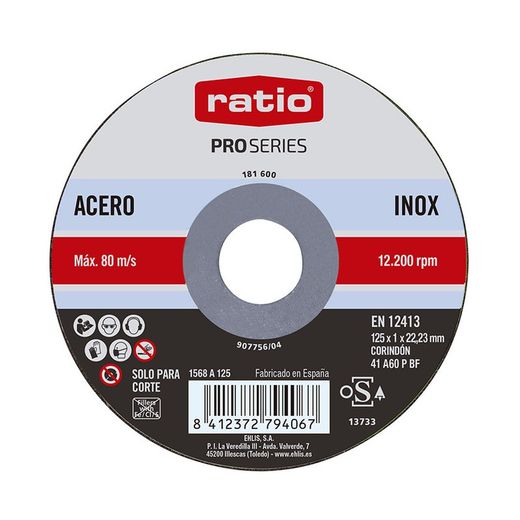 Disque à tronçonner inox/métal 125X1 Ratio+