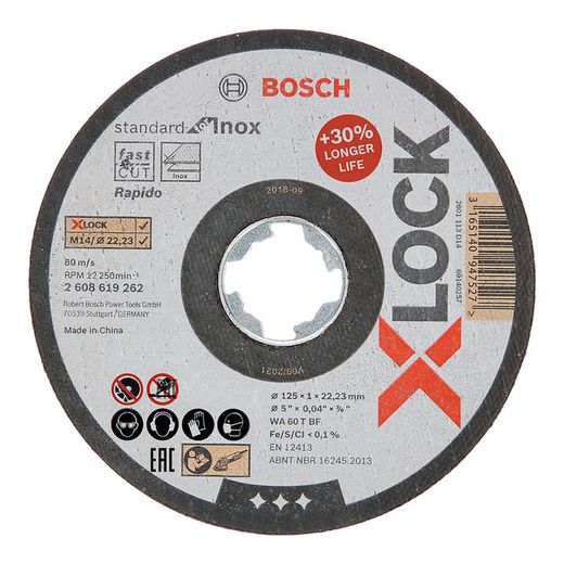 Support de disque de coupe X-Lock.Inox 125X1Mm.
