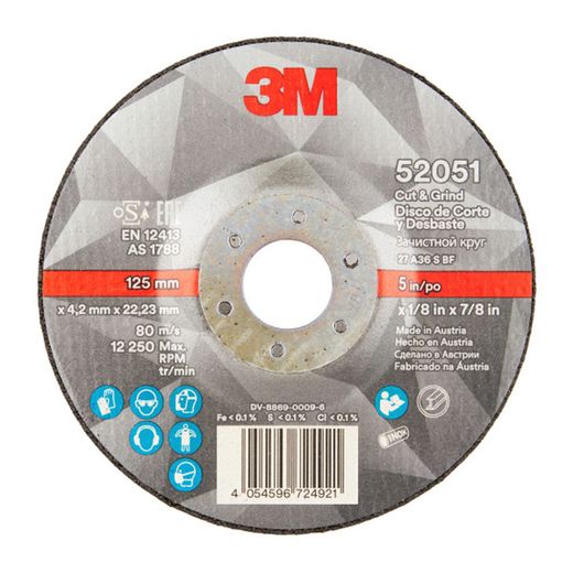 Disc Tall/Desbast.125x4,2x22mm.10 Un