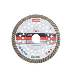 Grand disque diamant Turbo 125 mm. Rapport