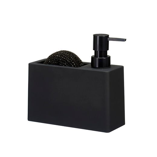Dispensador Jabon C/Esponja, Negro