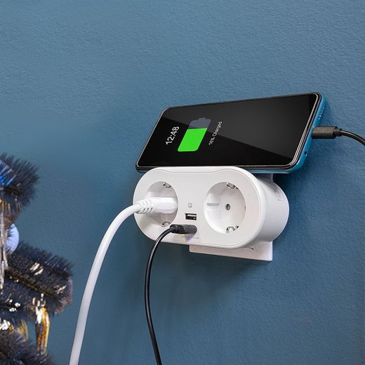Prise 2 prises + 2 USB smart modèle Garza