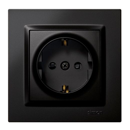 Enchufe Schuko Negro Simon 10