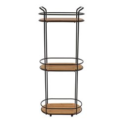 Etagère Ovale en Métal + 3 Etagères en Bambou