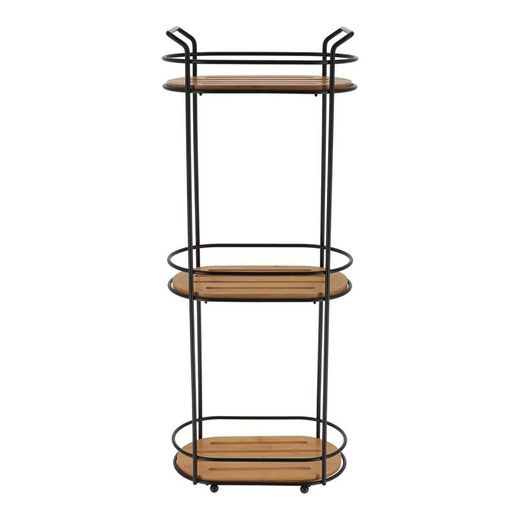 Etagère Ovale en Métal + 3 Etagères en Bambou