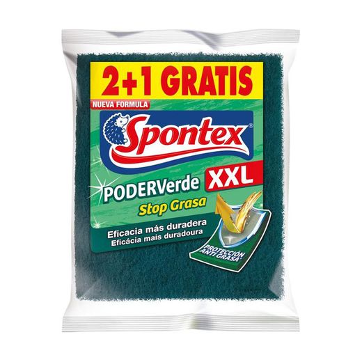 Estropajo Fibra Verde Xxl 3 Un. Spontex