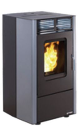 Fogão a pellets Compact 600. 6 kW. Cinza/preto.