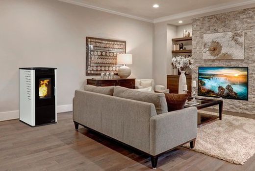 Fogão a pellets 810 Elegance. 9 kW. Cinza/preto.