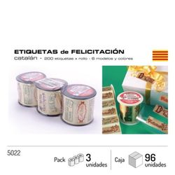 Etiquetes Rollo Surt.Catalan(200) R-5022