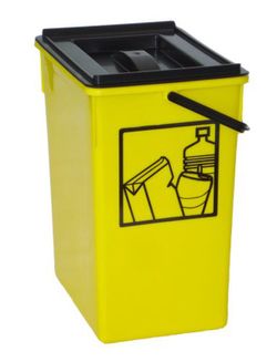 Balde de reciclagem amarelo Fervik sem tampa