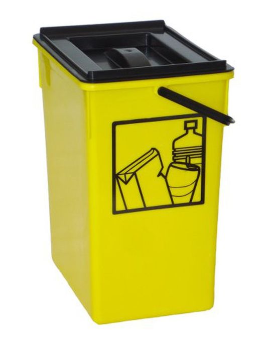 Balde de reciclagem amarelo Fervik sem tampa