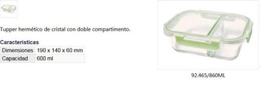 Lancheira Dupla Herm. Vidro 860Ml92465