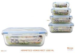 Lancheira de vidro retangular. Hermet.1000Ml