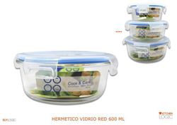 Lancheira Hermet Redonda de Vidro.600Ml