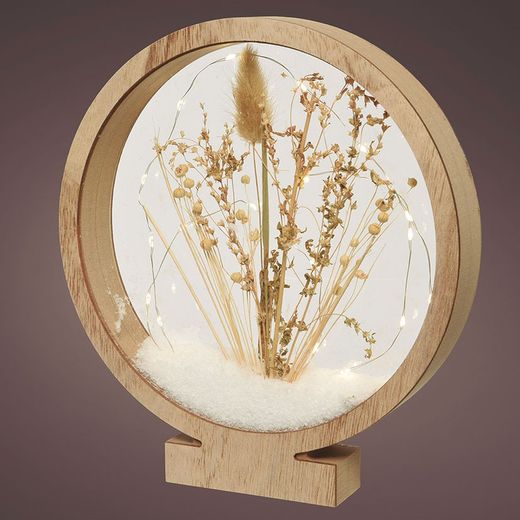Figurine lumineuse en bois 25x27 cm.