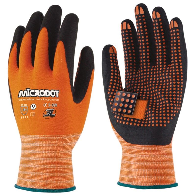 Guante 3L WX-666. Guante Nilon Con Nitrilo Foam Talla 10