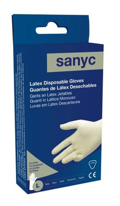 Gants en latex poudrés, taille 8 (grande) (paquet de 10)