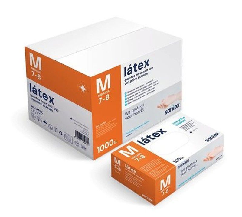 Guante Latex Transp. Santex C/P 100U T/M