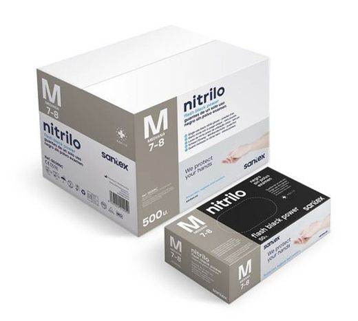 Guante Nitrilo Flash Negro 100U T/M 4.5G