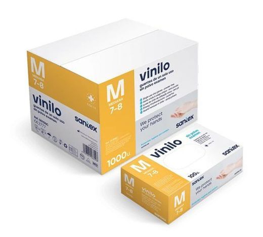 Guante Vinilo Transparente 100U T/S