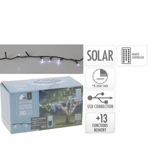 Garlanda 240 Led Solar 10M. Llum Blanca