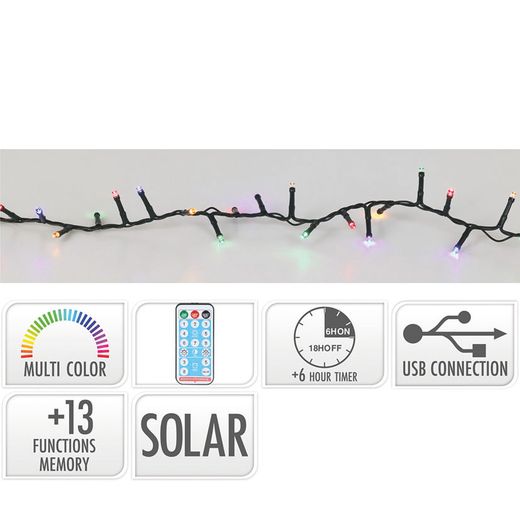 Garlanda 240 Led Solar 10M. Multicolor