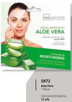 Masque facial en tissu à l'aloe vera IDC R-5872