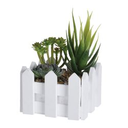 Jardinière En Bois Plante Artif.10X10X15Cm