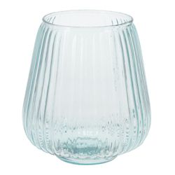 Vase en verre rayé 16,5Xh.19 Cm.