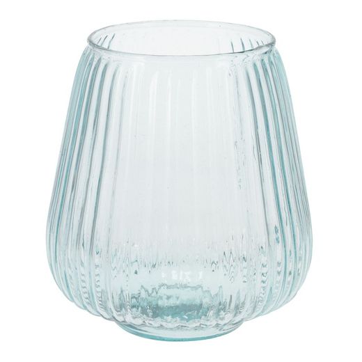 Vase en verre rayé 16,5Xh.19 Cm.