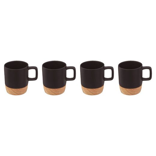 Joc. 4 Tasses Cafe Negre/Bambu 12 Cl.
